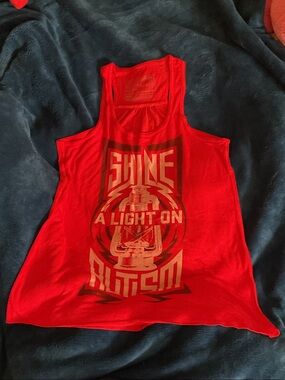Women’s Red Graphic Tank Top - Shine A Light On Autism